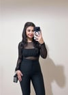 Lili Taşlı Tül Bodysuit