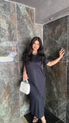 Liona Modal Kumaş Elbise - Lacivert