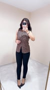 Luxe Leopar Desen Süet Yelek