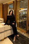 Madonna Yaka Drapeli Maxi Boy Elbise