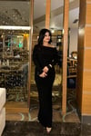 Madonna Yaka Drapeli Maxi Boy Elbise