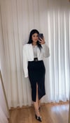 Matilda Ön Yırtmaç Detaylı Kalem Etek - Siyah