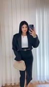 Matilda Ön Yırtmaç Detaylı Kalem Etek - Siyah