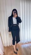 Matilda Ön Yırtmaç Detaylı Kalem Etek - Siyah