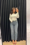 Mavi Yüksek Bel Straight Jeans