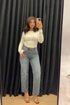 Mavi Yüksek Bel Straight Jeans