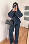 Merina Denim Bağlamalı Ceket