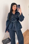 Merina Denim Bağlamalı Ceket
