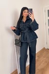 Merina Denim Bağlamalı Ceket