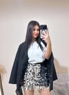 Monica Pul İşlemeli Gümüş Etek