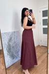 Orion Vual Kumaş Astarlı Etek - Bordo