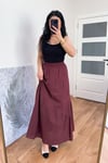 Orion Vual Kumaş Astarlı Etek - Bordo