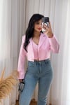 Pembe Mini Blazer Ceket