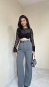 Perla Dantelli Siyah Crop