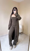 Polina Üçlü Triko Takım - Kahve
