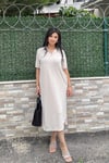 Polo Yaka Cepli Marka Model Elbise - Taş