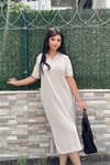 Polo Yaka Cepli Marka Model Elbise - Taş