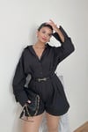 Poplin Kumaş Siyah Tulum