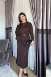 Premium Kalite Kemerli Triko Elbise