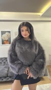 Premium Kürk Sweat - Antrasit