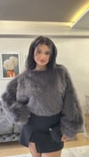 Premium Kürk Sweat - Antrasit