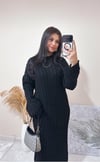 Roses Örme Uzun Elbise - Siyah