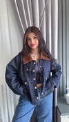 Sarina Kadife Yakalı Jean Ceket