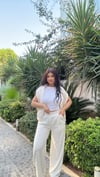 Sharon Cepli Bol Paça Eşofman - Beyaz