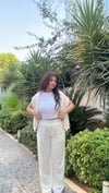 Sharon Cepli Bol Paça Eşofman - Beyaz