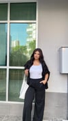Sharon Cepli Bol Paça Eşofman - Siyah