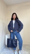 Sherly Kırçıllı Kısa Kaban - Lacivert 