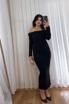 Siyah Madonna Yaka Elbise