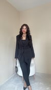 Stella Premium Bağlama Detaylı Blazer Ceket - Siyah