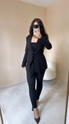 Stella Premium Bağlama Detaylı Blazer Ceket - Siyah