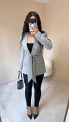 Stella Premium Bağlama Detaylı Blazer Ceket - Gri