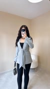 Stella Premium Bağlama Detaylı Blazer Ceket - Gri