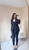 Stella Premium Bağlama Detaylı Blazer Ceket - Siyah