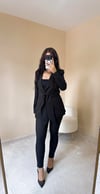 Stella Premium Bağlama Detaylı Blazer Ceket - Siyah
