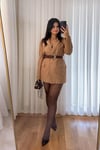 Taba Rengi Süet Blazer Ceket