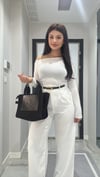 Talya Marka Model Degaje Yaka Bluz - Beyaz