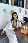 Tensel Kumaş Gömlek Pantolon Takım