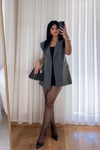 Vatkalı Oversize Gri Yelek