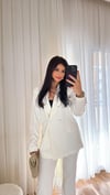 Veronique Tasarım Beyaz Blazer Takım