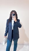 Wei's Süet Lacivert Blazer Ceket