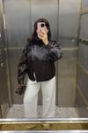Yakalı Oversize Acı Kahve Deri Ceket