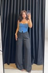 Zr Model Kırışık Beli Lastikli Pantolon