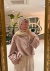 Çizgili Sweatshirt Kırmızı