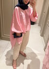 Dökümlü Bluz Pembe