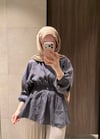 Premium Bluz Kot Mavi