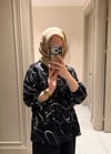 Premium Bluz Siyah Desenli